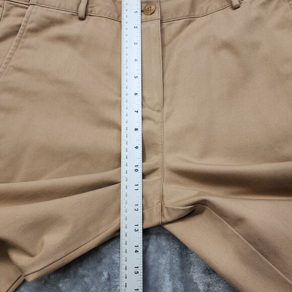 LL Bean Pants Womens 14 PETITE Tan Khaki Classic Fit High Rise Straight Leg - Picture 10 of 13